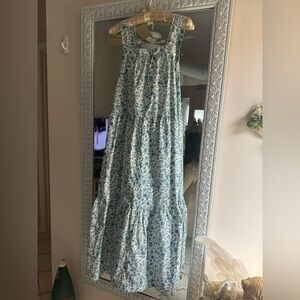 LOFT Blue and White Floral Maxi Dress